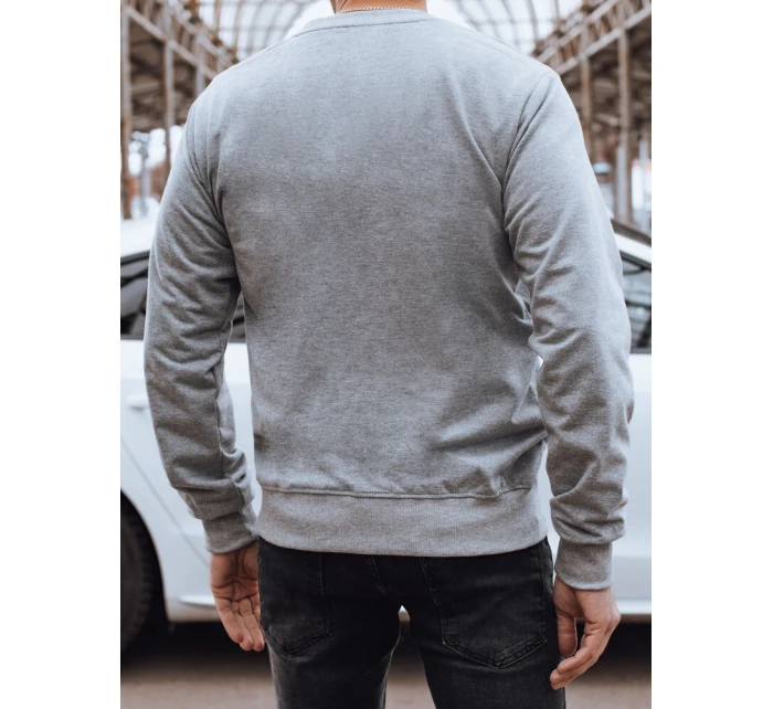 Pánská šedá mikina bez kapuce Dstreet model 21976940 - FashionStreet Pánská šedá mikina bez kapuce Dstreet model 21976940 - FashionStreet