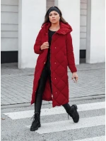 Dámská prošívaná zimní bunda s kapucí vínová Dstreet model 21994693 - FashionStreet