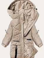 Dámska páperová bunda s ozdobnými ťavími pruhmi (AG2-J85)