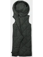 Dlouhá dámská oversize vesta v army barvě model 18934789 - J.STYLE