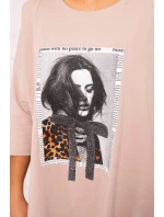 Šaty s potlačou a rozšírenou spodnou časťou béžovej Šaty s potlačou a rozšírenou spodnou časťou béžovej