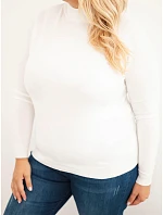 Dámský svetr Plus Size z viskózy s rolákem ecru Dámský svetr Plus Size z viskózy s rolákem ecru