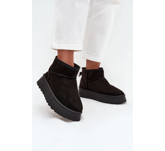 Śniegowce Damskie Na Platformie Czarne Celyra