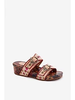 Kožené vzorované dámské sandály na platformě Maciejka K7406-04 Multicolor