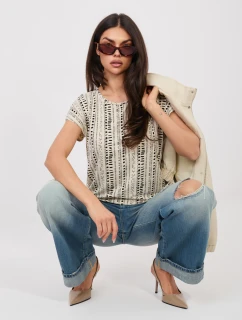 T shirt model 22024902 jasny beżowy - FPrice