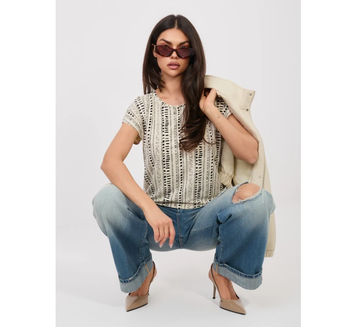 Tričko D12110M02646F light beige Tričko D12110M02646F light beige