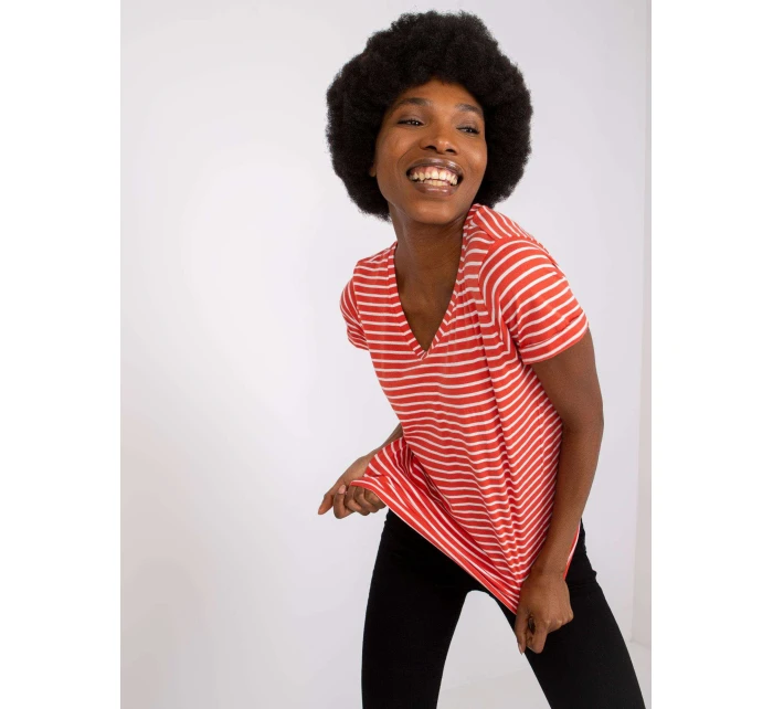 Tričko D16054M02431A tmavo oranžové