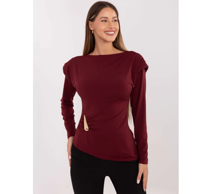 Bluzka IT BZ model 21768575 bordowy - FPrice Bluzka IT BZ model 21768575 bordowy - FPrice