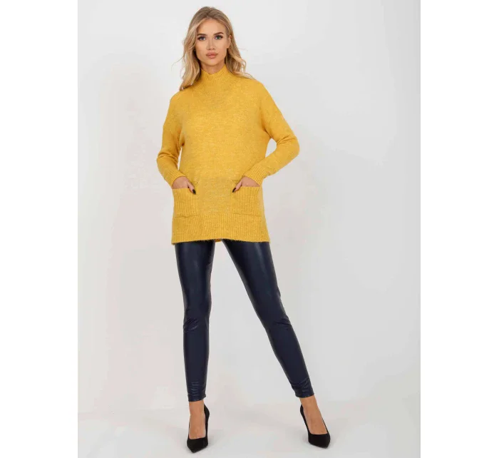 Dámsky sveter RV SW 7051 žltý - FPrice Dámsky sveter RV SW 7051 žltý - FPrice