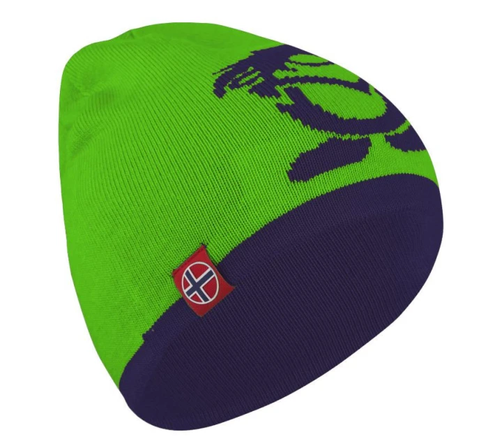 Detská obojstranná čiapka 920-100-054 Zelená s čiernou - Trollkids
