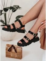 Dámske sandále s prackami SOLARIA black FashionStreet ZY0889