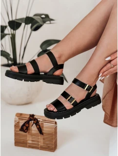 Dámske sandále s prackami SOLARIA black FashionStreet ZY0889