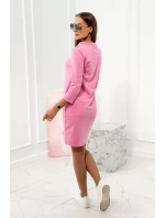 Šaty s viazaným výstrihom ružový Šaty s viazaným výstrihom ružový