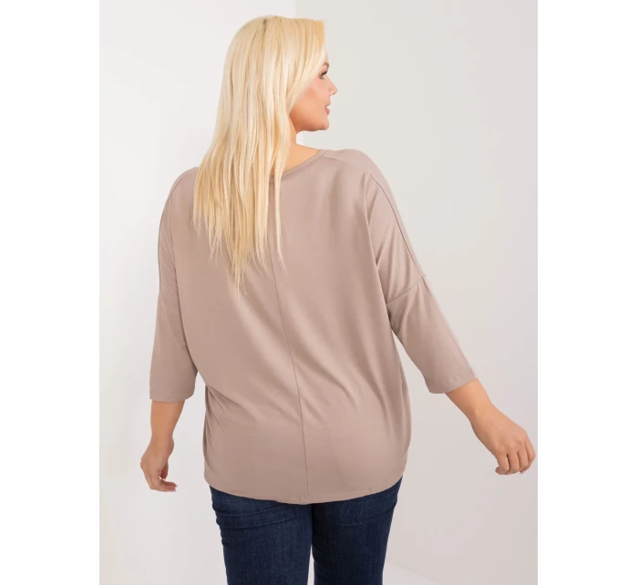 Bluzka RV BZ model 20080921 ciemny bezowy - FPrice Bluzka RV BZ model 20080921 ciemny bezowy - FPrice