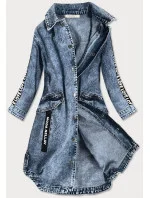 Svetlo modrá voľná dámska džínsová bunda / prikrývka cez oblečenie (C101)
