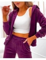 Dámska tepláková súprava v bordovej farbe bordová s kapucňou na zips (829)