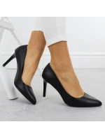 Černé lodičky na jehlovém podpatku Sergio model 21905077 - LEONE