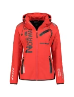 Geographical Norway Reine Red/Black LADY 007 Red (WU8187F/GNO-RED-BLACK)/WU8088 dámska softshellová bunda s kapucňou