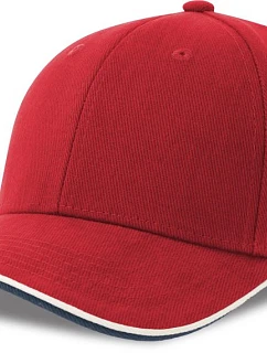 Atlantis Headwear Pilot Piping Sandwich-S 6-panelová ťažká sendvičová čiapka 33.0274 červená