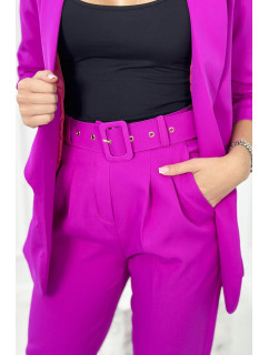 Elegantná súprava saka a nohavíc fialovej farby