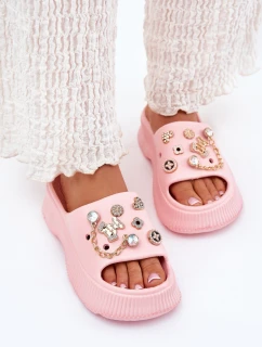 Pěnové Dámské Pantofle Se Zlatými Růžové model 21700258 - Boto