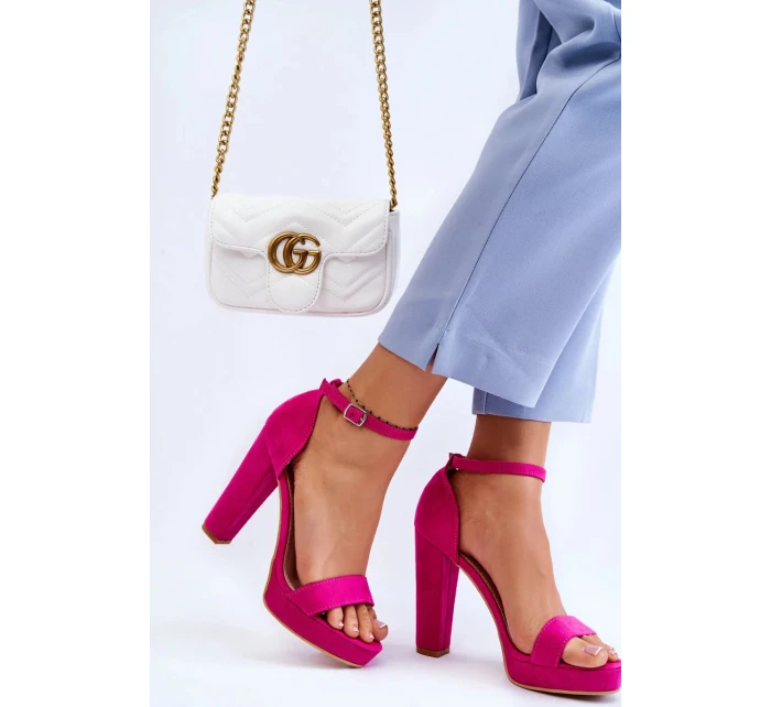 Semišové sandále na podpätku Fuchsia Spectacular Semišové sandále na podpätku Fuchsia Spectacular