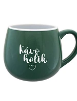 KÁVOHOLIK - zelený keramický hrnček 300 ml