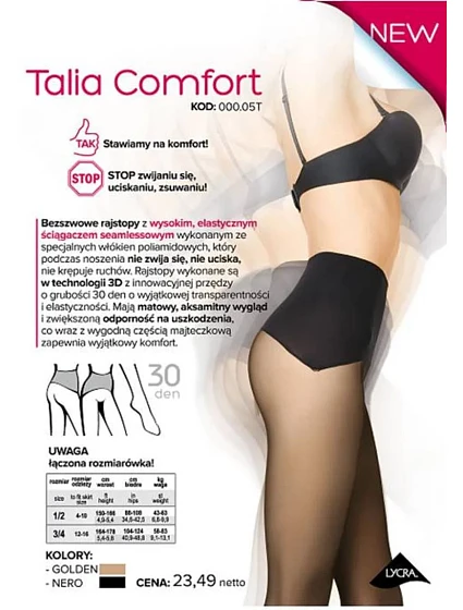 COMFORT Dámské bezešvé punčochové kalhoty se lemem model 20794187 - Gatta COMFORT Dámské bezešvé punčochové kalhoty se lemem model 20794187 - Gatta