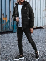 Pánská prošívaná zimní bunda s kapucí černá Dstreet model 21981098 - FashionStreet