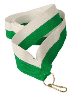 Stuha 22 mm - biela a zelená