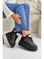 Sneakersy Buty Sportowe Damskie Ocieplane Na Masywnej Podeszwie Czarne Ardiela Sneakersy Buty Sportowe Damskie Ocieplane Na Masywnej Podeszwie Czarne Ardiela