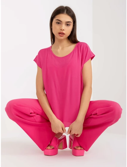 Blúzka D73761R10978O tmavo ružová