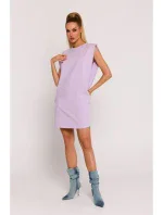 M789 Mini šaty s ramennými vypchávkami - fialové