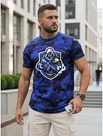 Koszulka męska moro z nadrukiem niebieska model 22221844 - FashionStreet