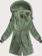 Šedo-zelená dlhá dámska mikina s kapucňou (AMG-675/2)