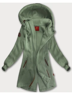 Šedo-zelená dlhá dámska mikina s kapucňou (AMG-675/2)