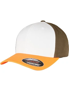 Flexfit 6277T/6277TT 6-panelová čiapka Flexfit Wooly Combed 55.277T neónovo oranžová/biela/olivová