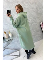 Zateplené šaty s kapucí tmavě mátové Zateplené šaty s kapucí tmavě mátové