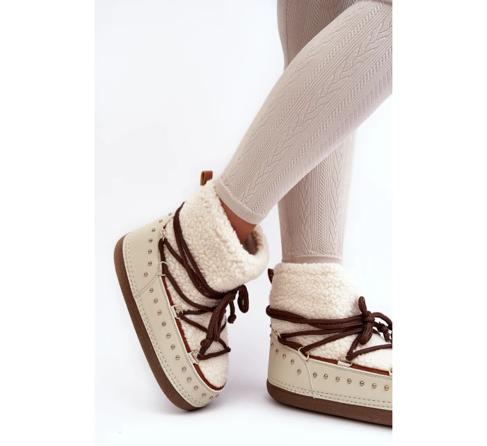 Dámské zateplené sněhule Bežové model 21637486 - Boto Dámské zateplené sněhule Bežové model 21637486 - Boto