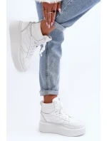 model 21647188 Dámské Kožené Sportovní Boty Na Platformě Bílé - Zazoo model 21647188 Dámské Kožené Sportovní Boty Na Platformě Bílé - Zazoo