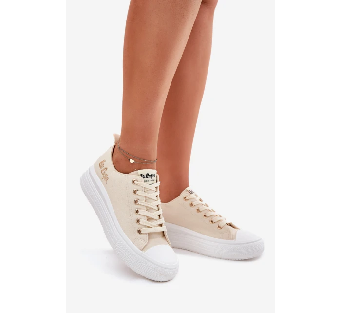 Trampki Damskie Na Platformie Lee Cooper LCW-24-44-2464L Beżowe