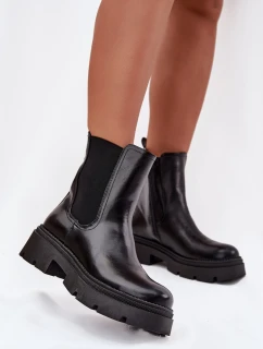 Zateplené kotníkové boty na zip Černé model 21708977 - Boto