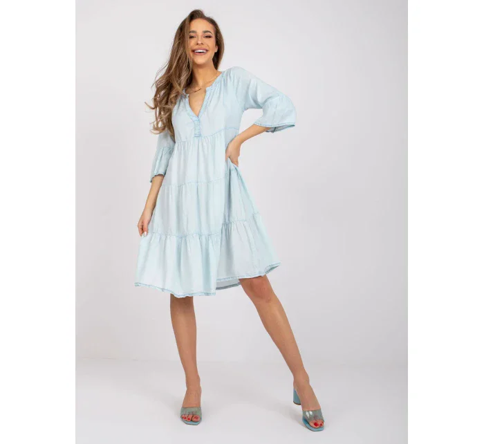 Dámske šaty-D74501M30214L155-svetlo modré