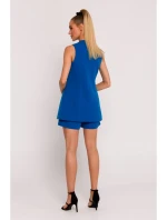 model 19660633 Sako bez rukávů s jedním knoflíkem modré - Moe model 19660633 Sako bez rukávů s jedním knoflíkem modré - Moe