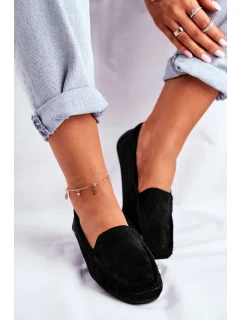 Dámske semišové mokasíny Black Morreno