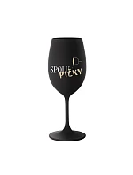 SPOLUPIČKY - černá sklenice na víno 350 ml SPOLUPIČKY - černá sklenice na víno 350 ml