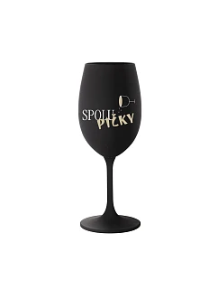SPOLUPIČKY – čierna pohár na víno 350 ml