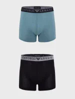Pánske boxerky 2PACK 111769 3F720 29921 zeleno-čierne - Emporio Armani