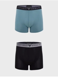 Pánske boxerky 2PACK 111769 3F720 29921 zeleno-čierne - Emporio Armani