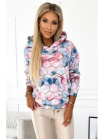 Dámská klokaní mikina s kapucí, zlatými a s  vzorem model 18899071 - numoco